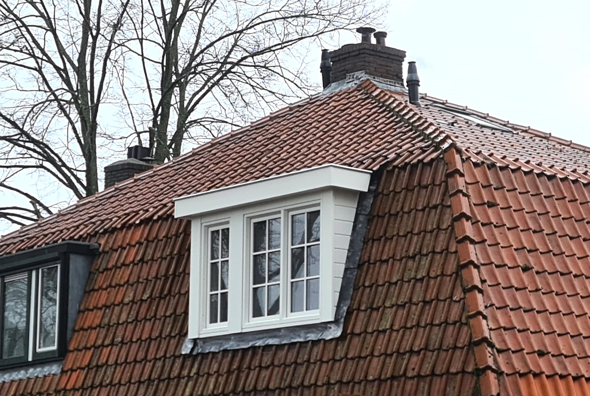 Kunststof met houtnerf  Dakkapel met plat dak – Hilversum 3